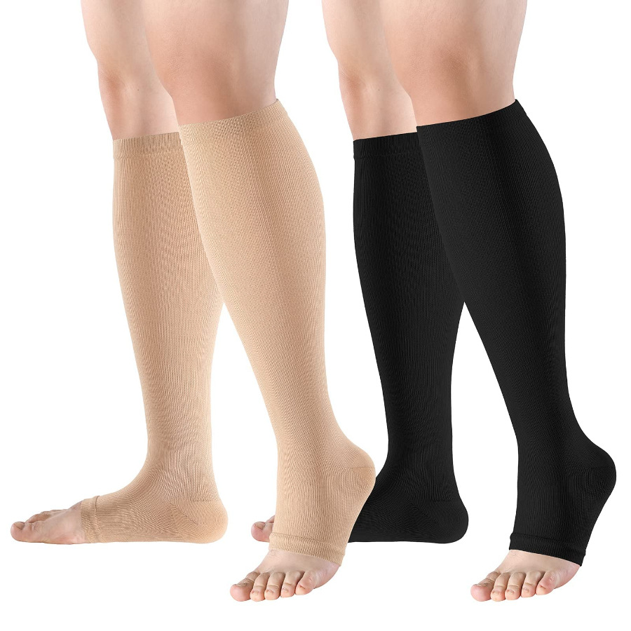 Compression Sock Medical - ถุงน่องทางการแพทย์แบบรัดขา ถุงเท้ารัดน่องสำหรับเส้นเลือดขอด บวมน้ำ อาการปวดหน้าแข้ง ใช้สำหรับพยาบาล