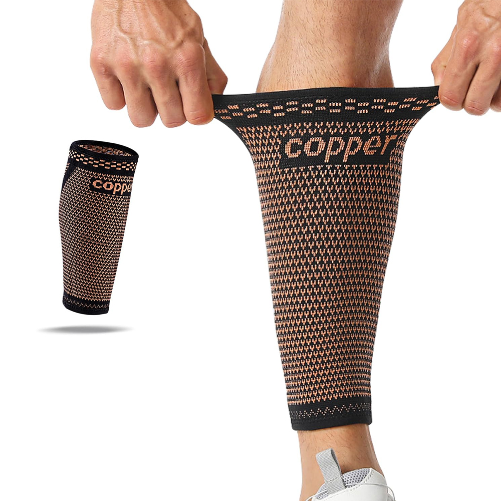 Compression Sleeve Calf - ปลอกรัดน่องทองแดง 1 ชิ้น สำหรับผู้ชายและผู้หญิง, ถุงเท้ารัดแบบไม่มีปลายเท้า ช่วยบรรเทาอาการเส้นเลือดขอด,