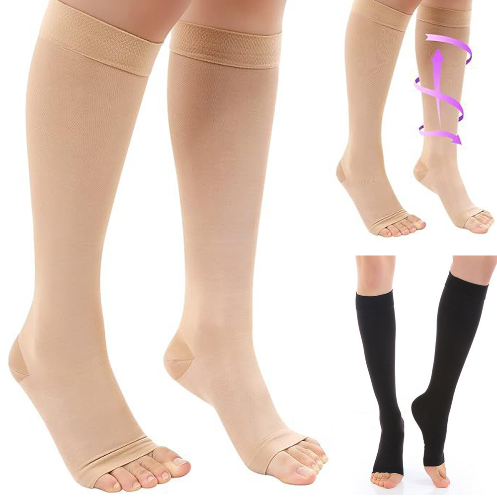 Compression Sock Medical - ถุงน่องรัดกล้ามเนื้อเกรดทางการแพทย์ 23-32 MMHg สำหรับขาและน่อง ใช้สำหรับเส้นเลือดขอด อาการบวมน้ำ