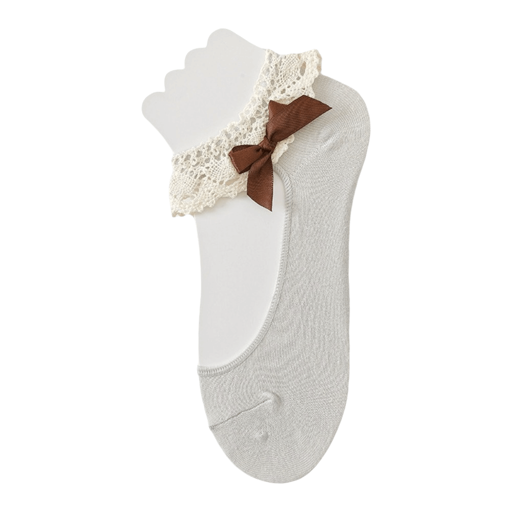 Ankle Sock Low Cut - ถุงเท้าลูกไม้ลายหรูหรา ขอบระบาย ถุงเท้าข้อสั้นระบายอากาศได้ดี ถุงเท้าทรงโลลิต้าบางเฉียบ ถุงเท้าข้อสั้นสำหรับใช้ในชีวิตประจำวัน