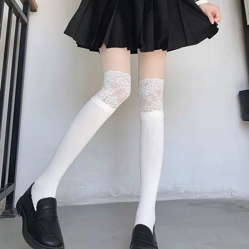 Boot Sock Slouchy - ถุงเท้าลูกไม้สีขาวสไตล์วินเทจสำหรับฤดูใบไม้ผลิและฤดูใบไม้ร่วง ถุงเท้าบูททรงหลวมสไตล์วรรณกรรม Maillard ถุงเท้าผู้หญิงที่มีเอกลักษณ์ เหมาะสำหรับการจับคู่กับรองเท้าบูท