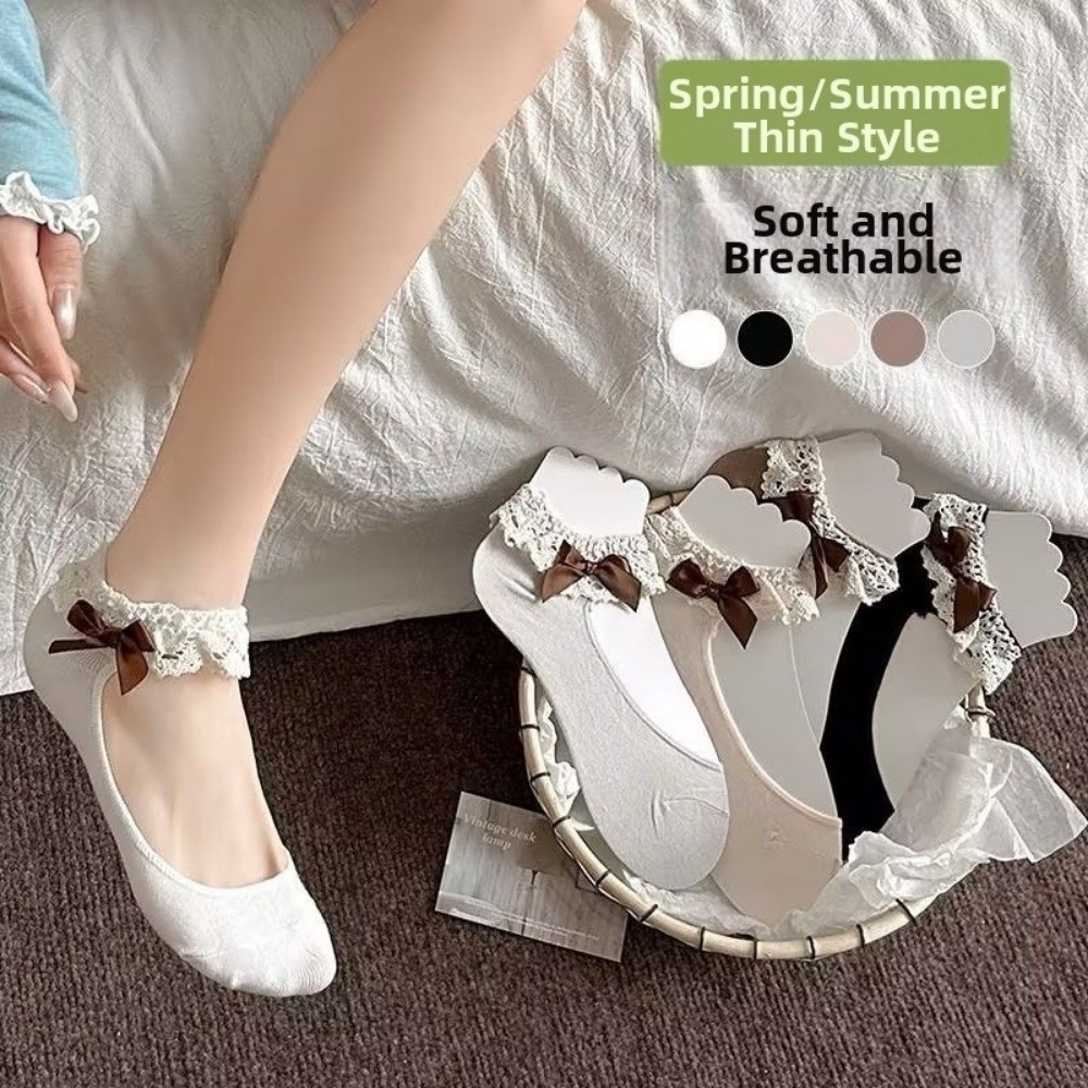ถุงเท้าลูกไม้ลายหรูหรา ขอบระบา - Ankle Sock Low Cut บทวิจารณ์และราคา