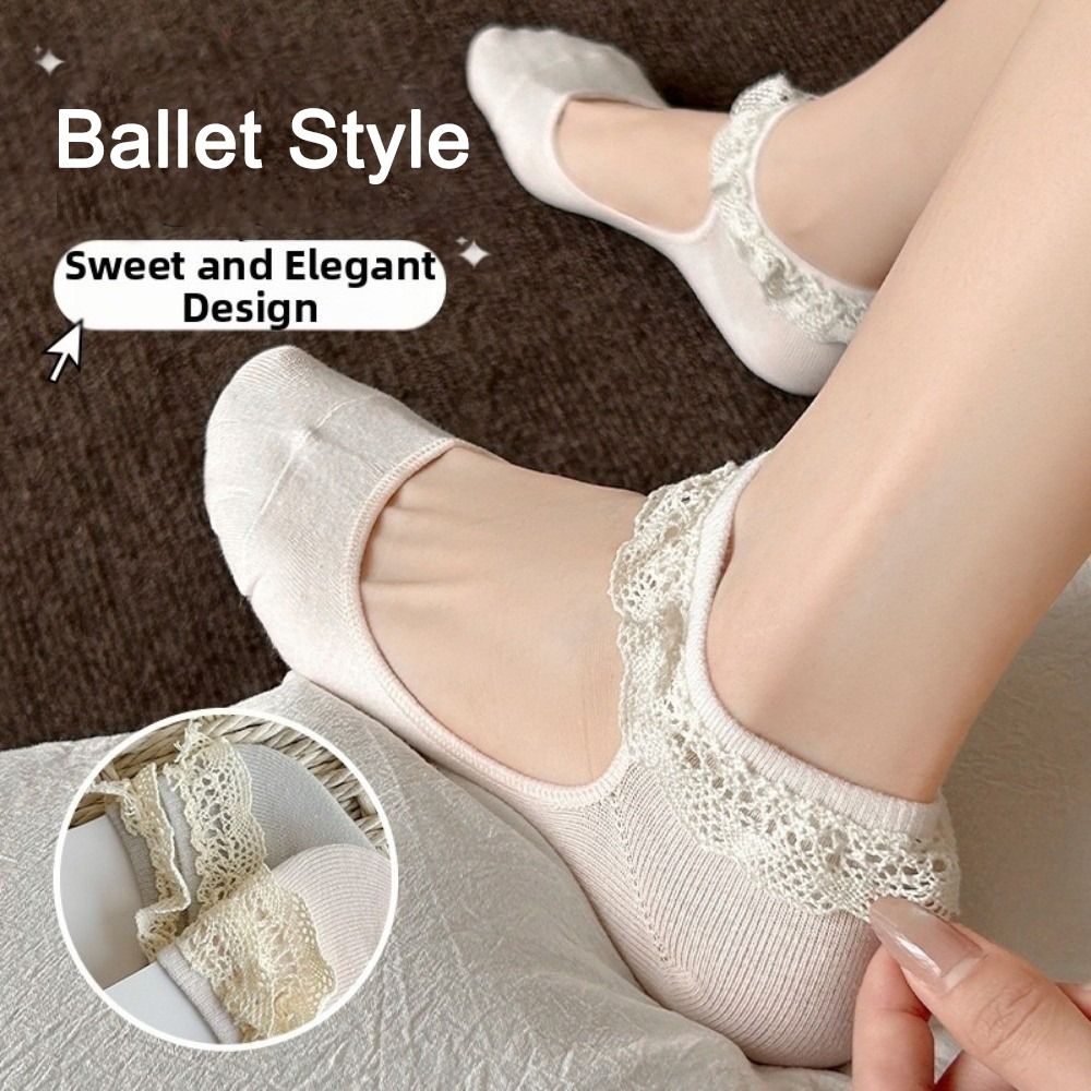 ถุงเท้าลูกไม้ลายหรูหรา ขอบระบา - Ankle Sock Low Cut บทวิจารณ์และราคา