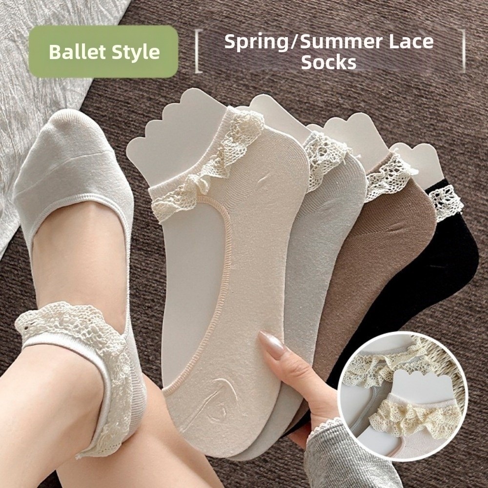 ถุงเท้าลูกไม้ลายหรูหรา ขอบระบา - Ankle Sock Low Cut บทวิจารณ์และราคา