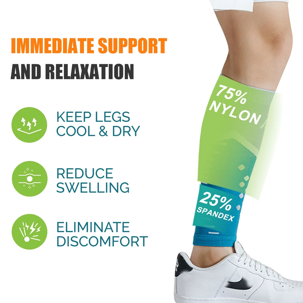 ปลอกรัดสวมแขนน่อง1คู่สำหรับผู้ - Compression Sleeve Calf บทวิจารณ์และราคา