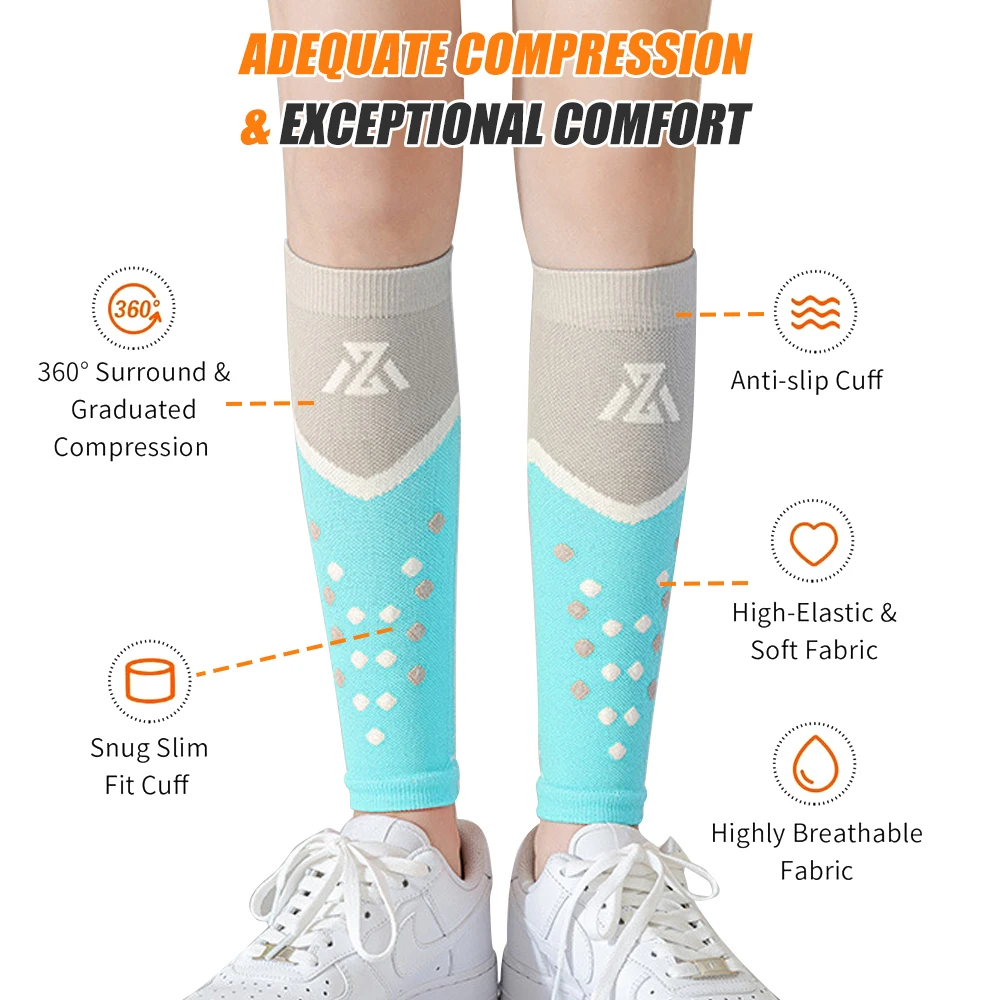 ปลอกรัดสวมแขนน่อง1คู่สำหรับผู้ - Compression Sleeve Calf บทวิจารณ์และราคา